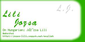 lili jozsa business card