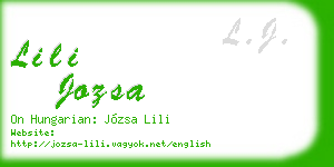 lili jozsa business card